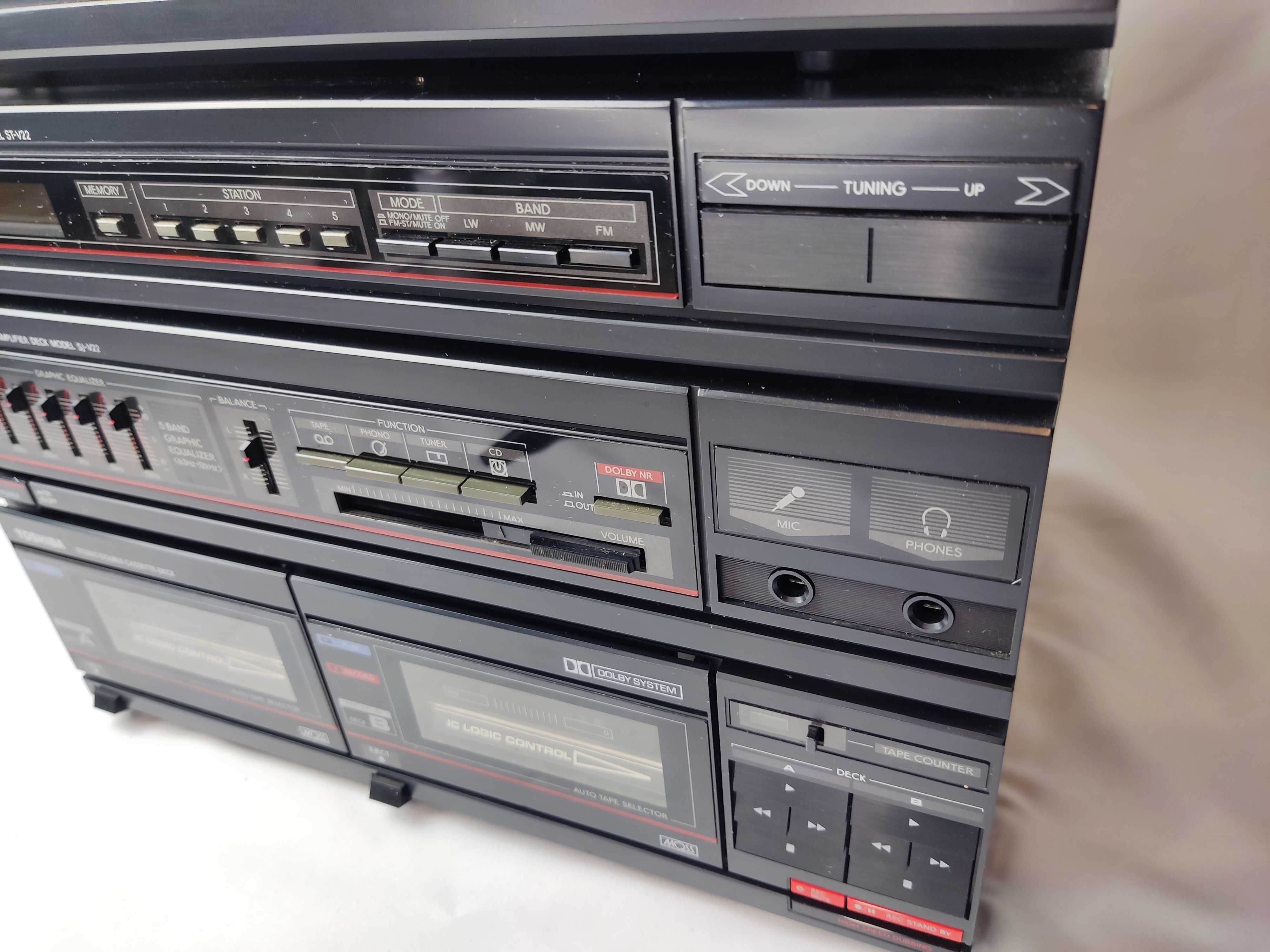 Wieża TOSHIBA - wzmacniacz , tuner , magnetofon , CD - stan bdb