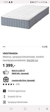 NOWY Materac Ikea Vagstranda 90x200