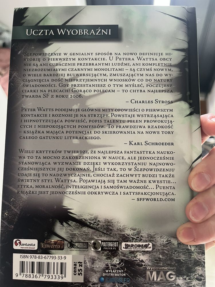 Ślepowidzenie Peter Watts twarda okladka
