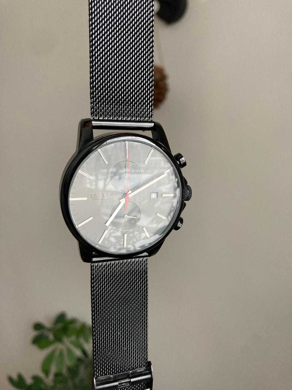Zegarek Tayroc, sprowadzony, pasek mesh, chronograf, datownik
