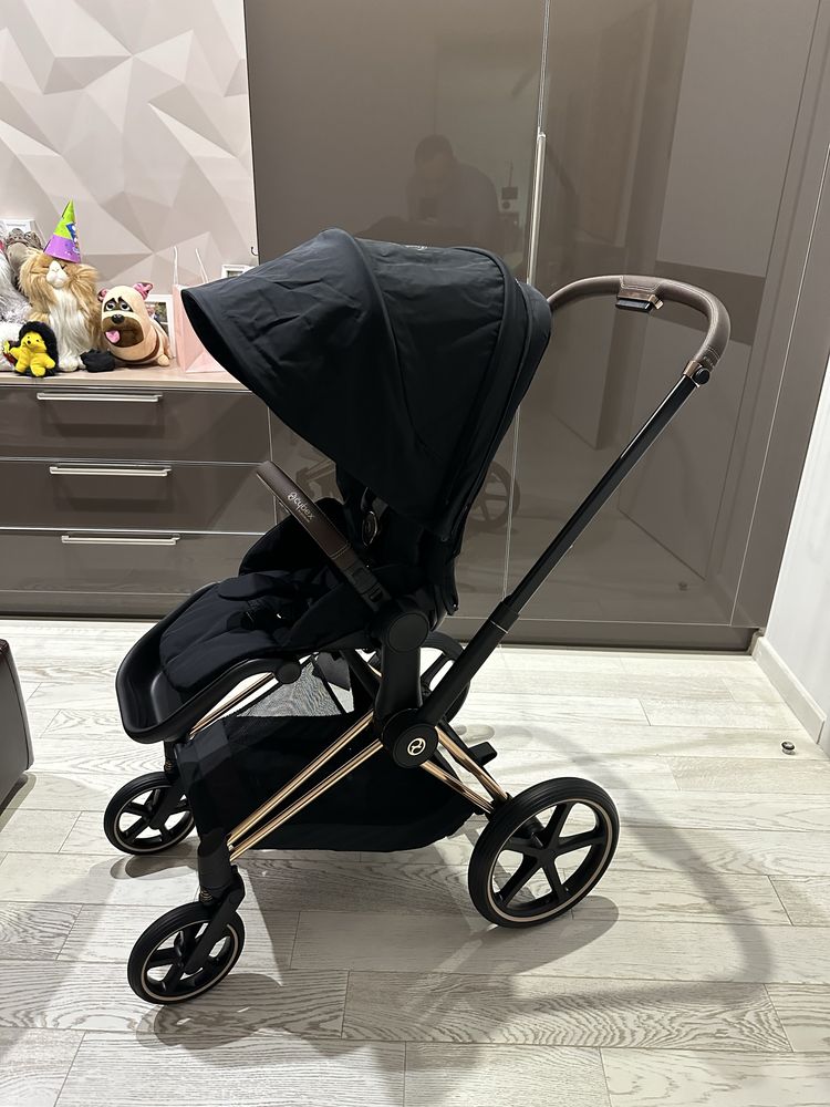 Дитячий візочок Cybex priam 4.0 Rose gold sepia black