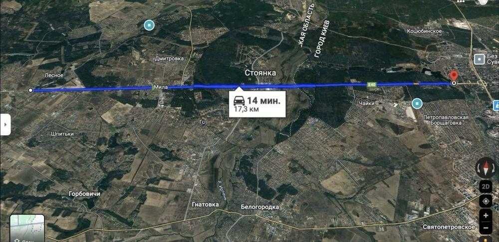 Продаж фасадної ділянки  Житомирська траса  Мрія - Мила