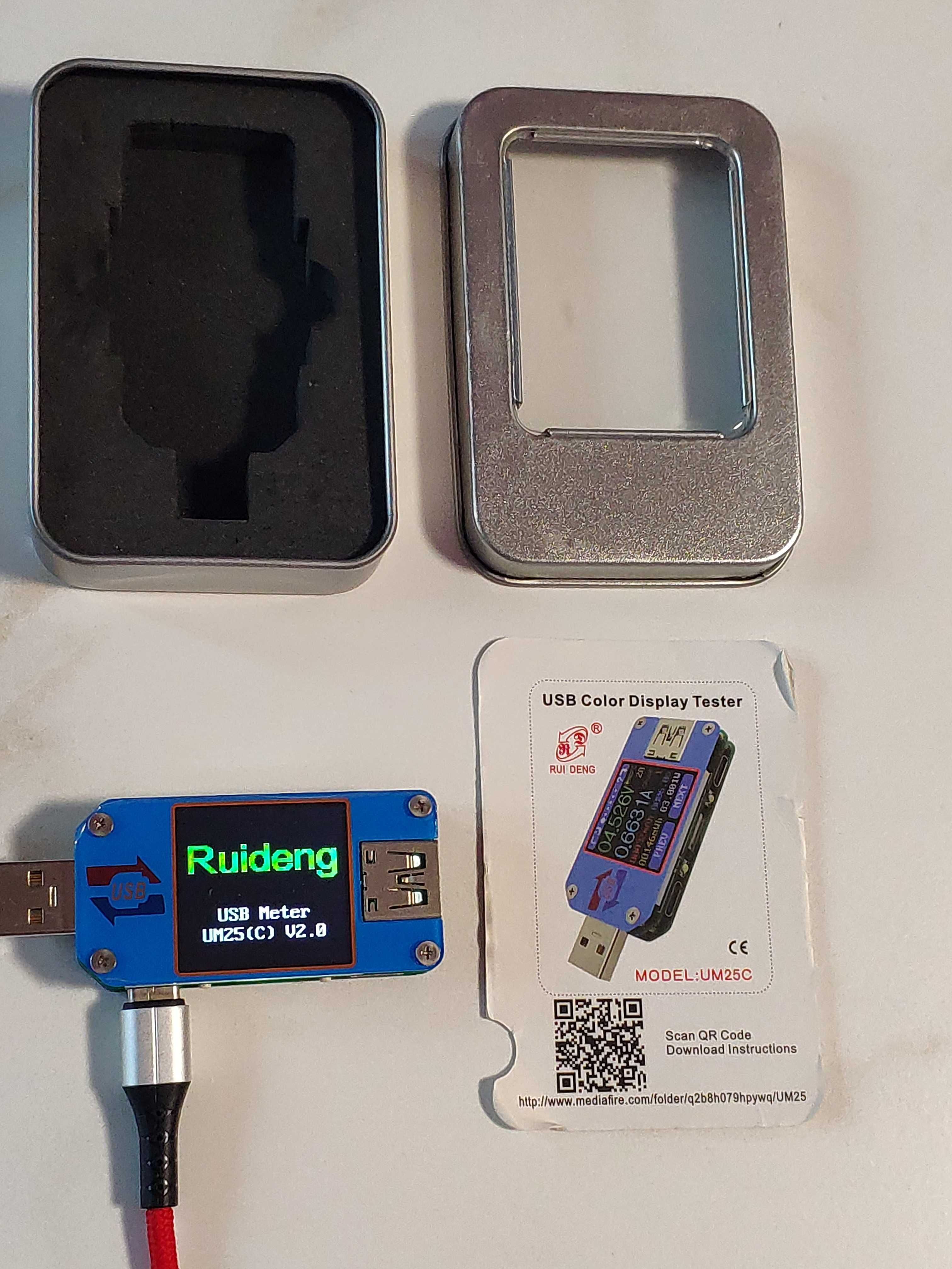 USB-тестер RuiDeng UM25C з Bluetooth тестер USB