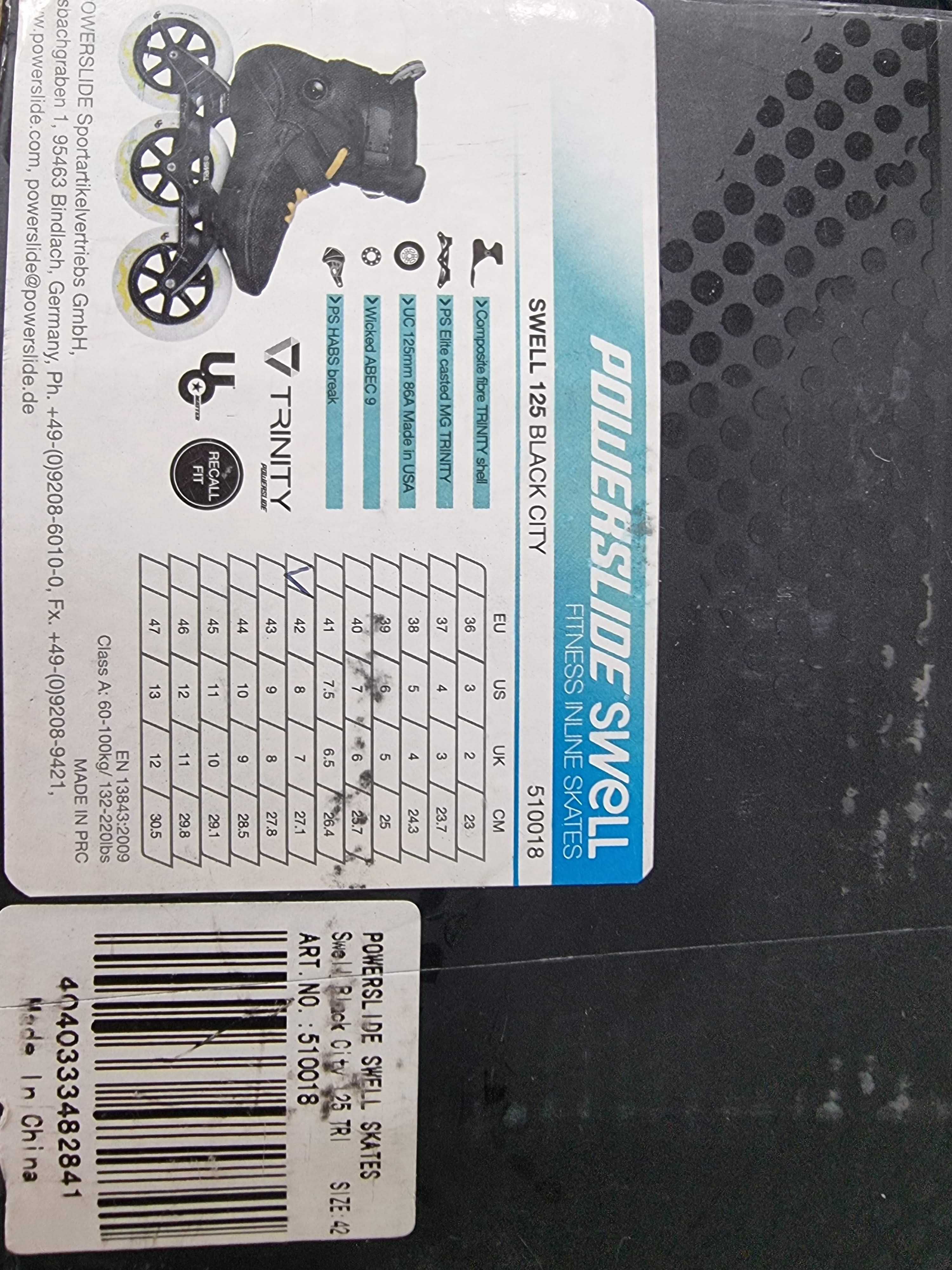 Ролики Powerslide Swell Black City Trinity 125 42 размер