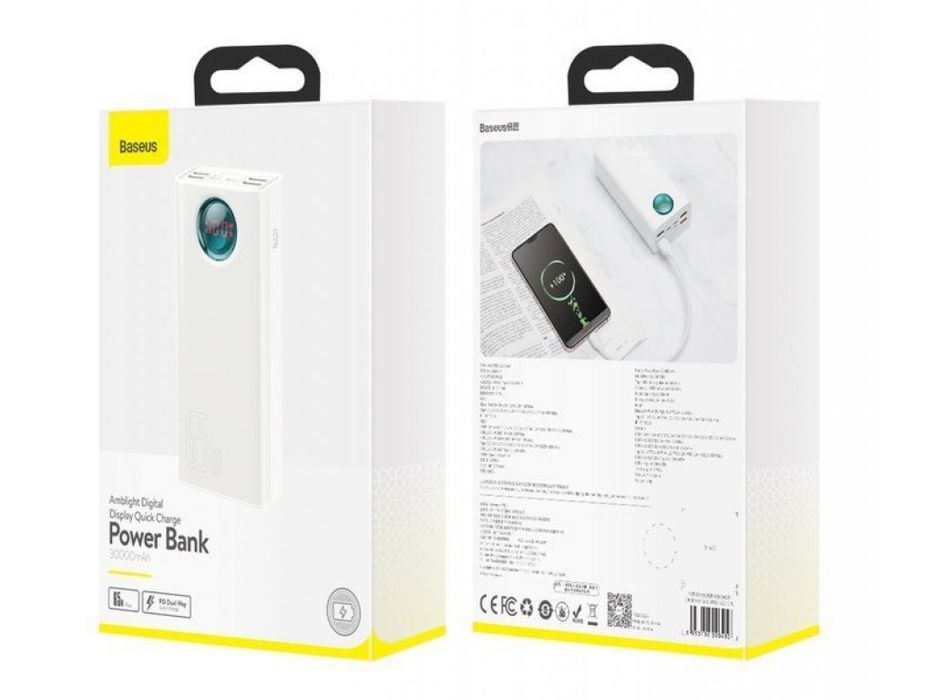 Повербанк Baseus Amblight 30000 65W 6A повер bank зарядка ноутбук mac