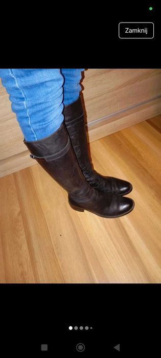 Lasocki czarne oficerki skóra r.37