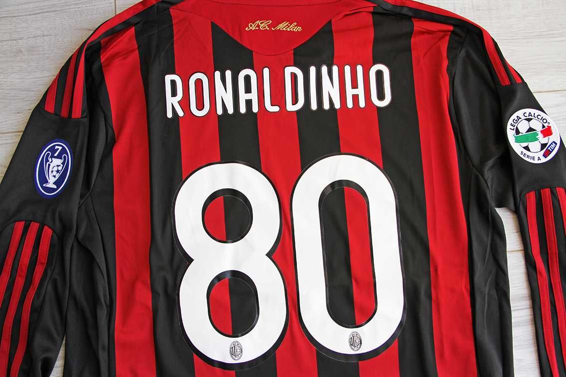 Koszulka AC Milan home Retro 09/10 Adidas #80 Ronaldinho, roz. M