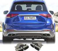 PONTEIRAS DE ESCAPE PARA MERCEDES GLE W167 19- LOOK GLE63 CROMADAS