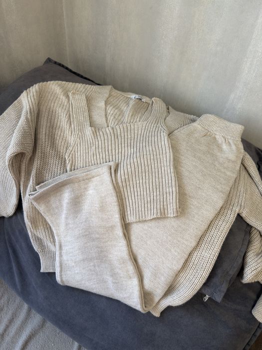 Костюм жіночий трійка вʼязаний кардиган