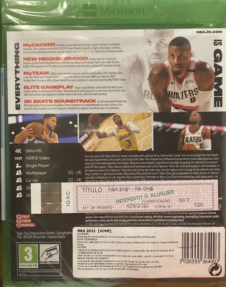 Jogo nba 2k21 xbox one novo