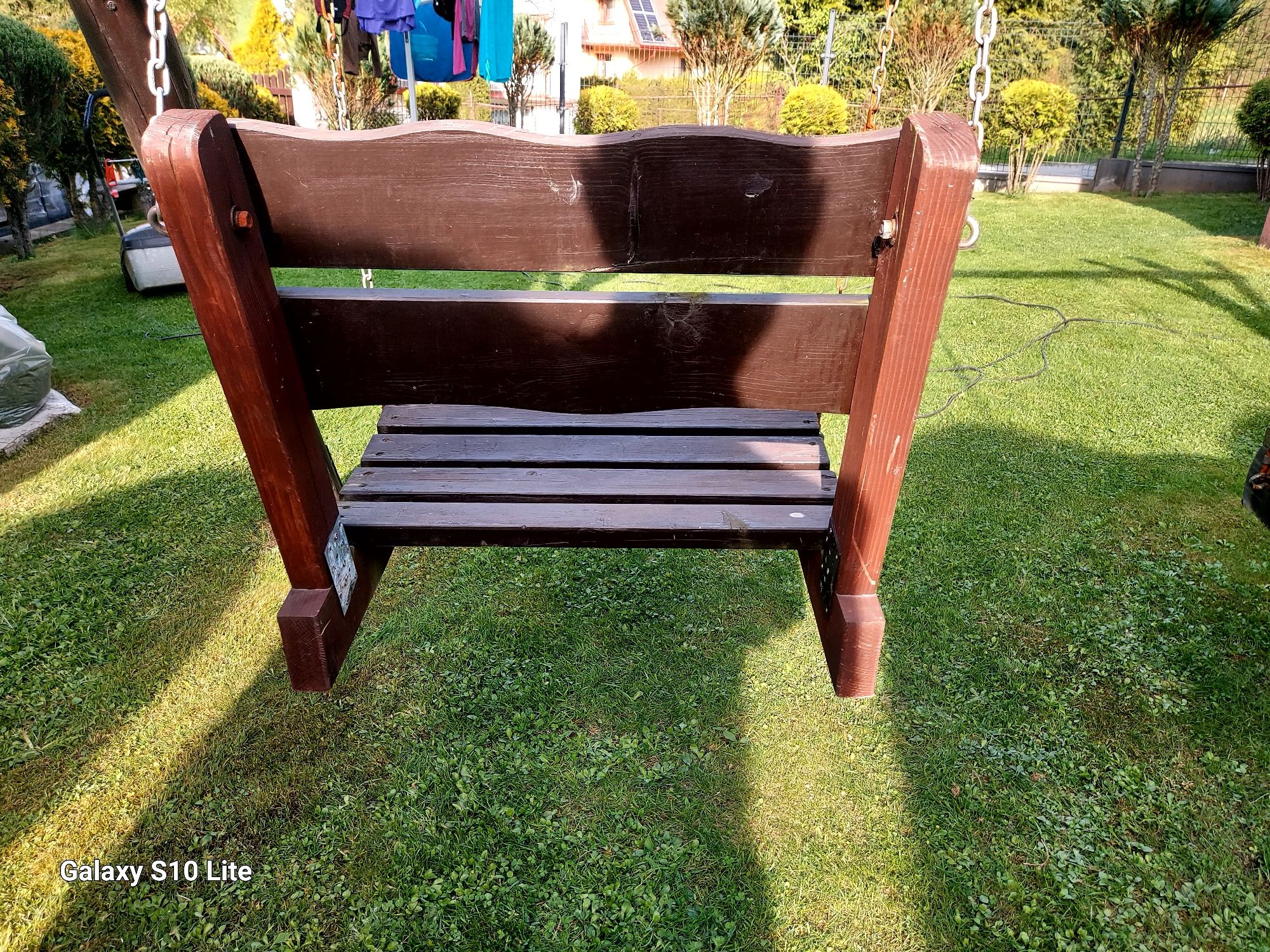 2 drewniane używane ławki do huśtawki 90 cm i 60 cm