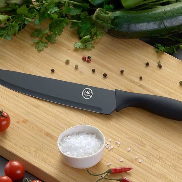 Profesjonalny Nóż Szefa Kuchni Czarny + GRATIS