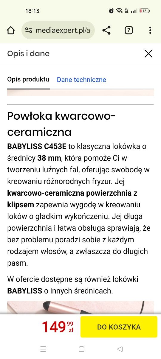 Lokówka Babyliss jak nowa