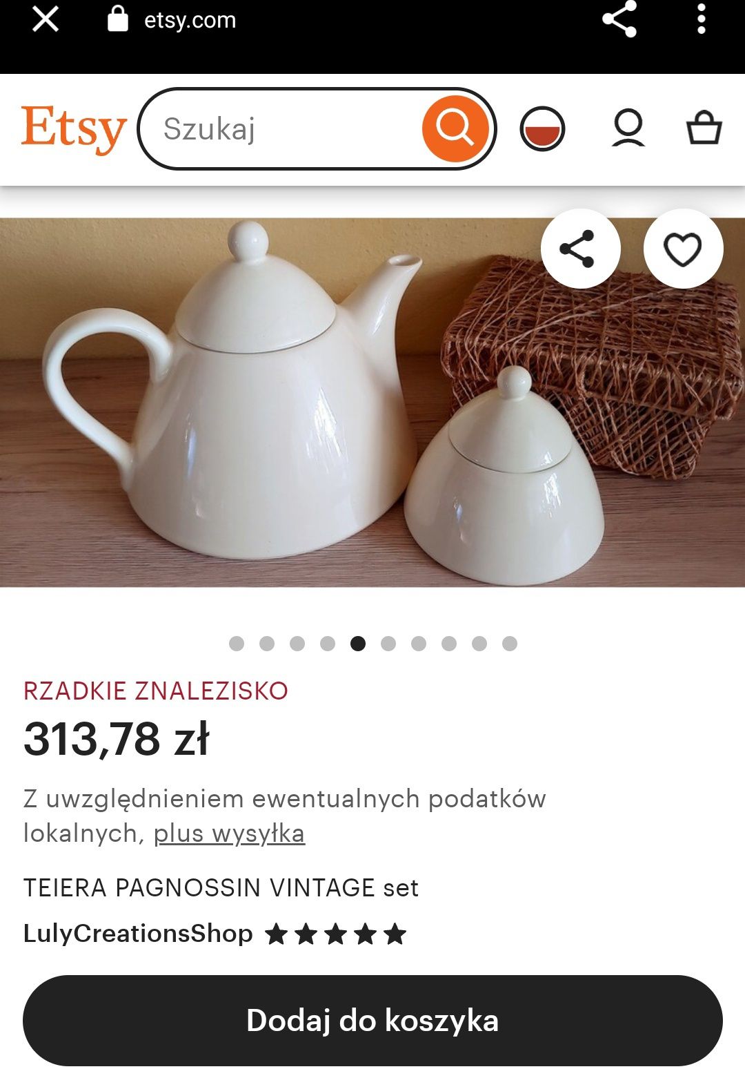 Dzbanek/ imbryk w stylu Pagnossin