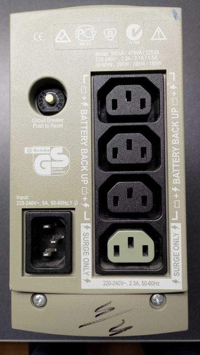 ДБЖ APC Back-UPS cs 500 з аккумулятором