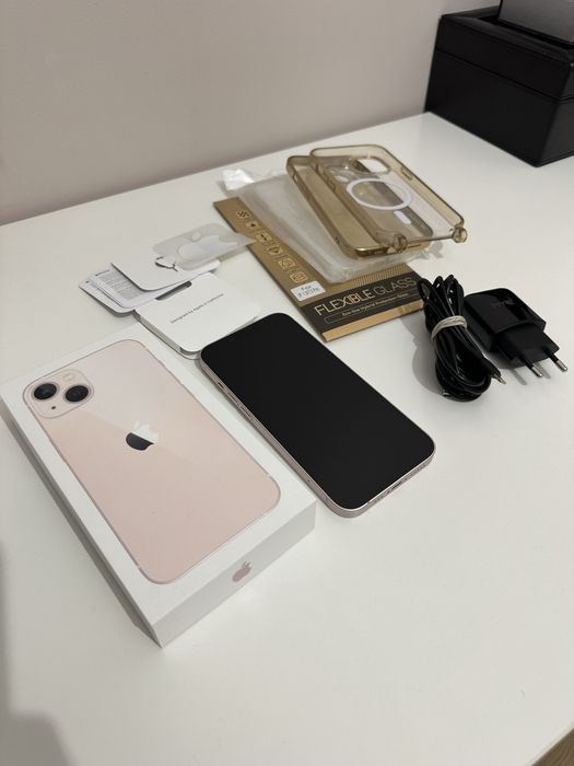 iPhone 13 128GB Różowy! Super Stan! Komplet + akcesoria! Bateria 86%