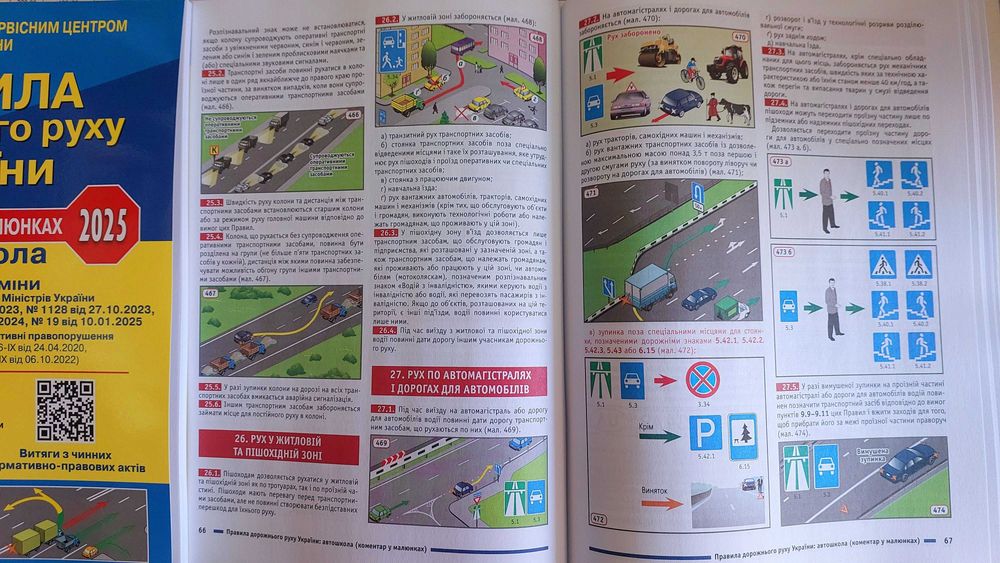 ПДР України 2025 Коментар в малюнках на білому папері Фоменко О.Я.