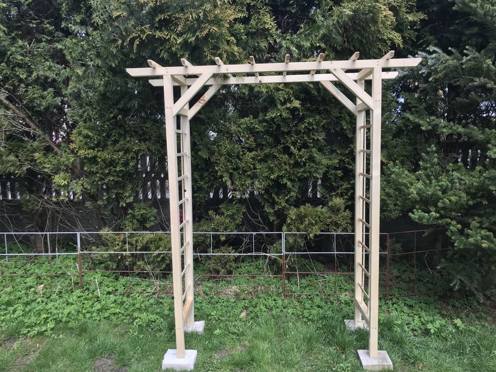 Pergola ogrodowa drewniana przejście kwietnik do pnączy róż masywna