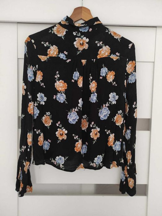 Koszula damska w kwiaty Wiskoza H&M czarna rozm. 38 M