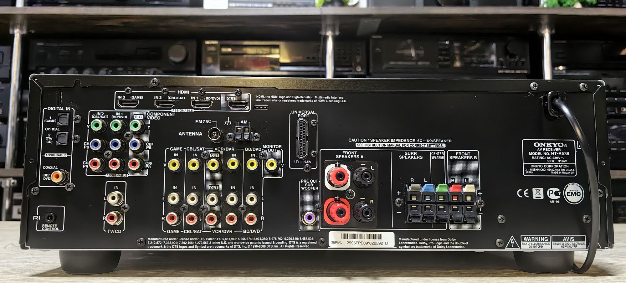 Ресивер Onkyo HT-R538/ Optical / HDMI/6Ω