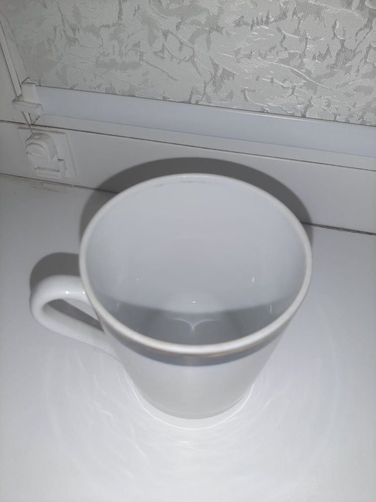 Чашка фарфоровая белая чайная кофейная 210 мл