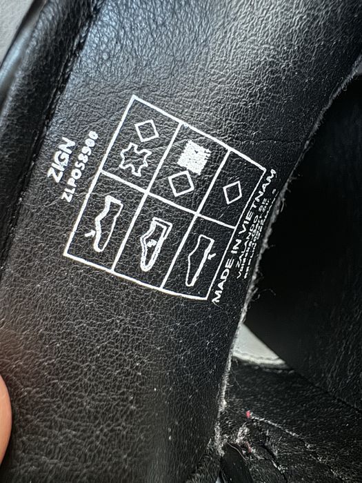 Oryginalne Skórzane Półbuty Damskie Zign Wsuwane Czarne na Platformie