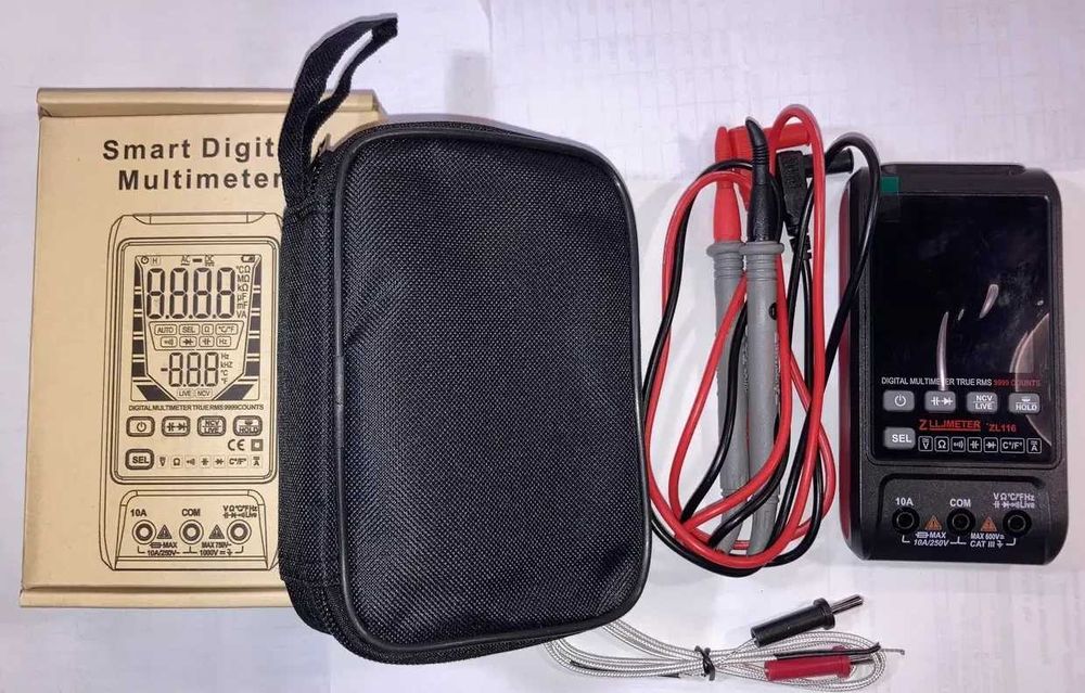 Мультиметр тестер ZL116 с USB type C зарядкой, цветным экраном, чехлом