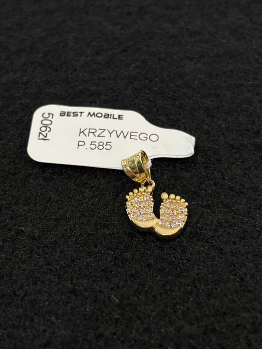 Piękna Nowa złota zawieszka P. 585 W. 0,92G NR 81 Best Mobile KRZY