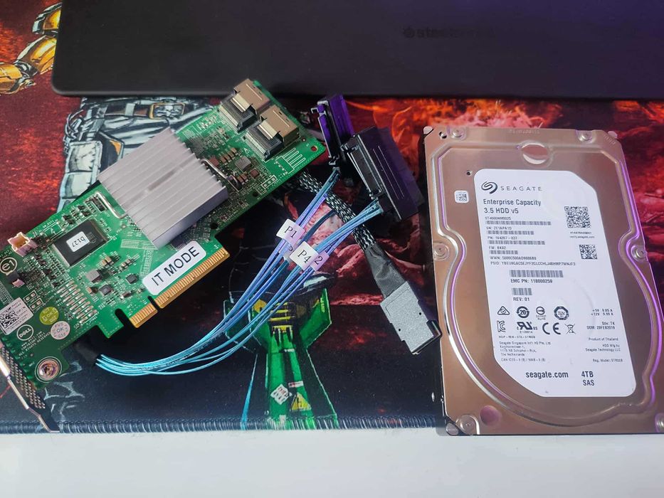 Dell H310 LSI + Kabel MiniSas do SAS + Dysk SEAGATE 4TB SAS