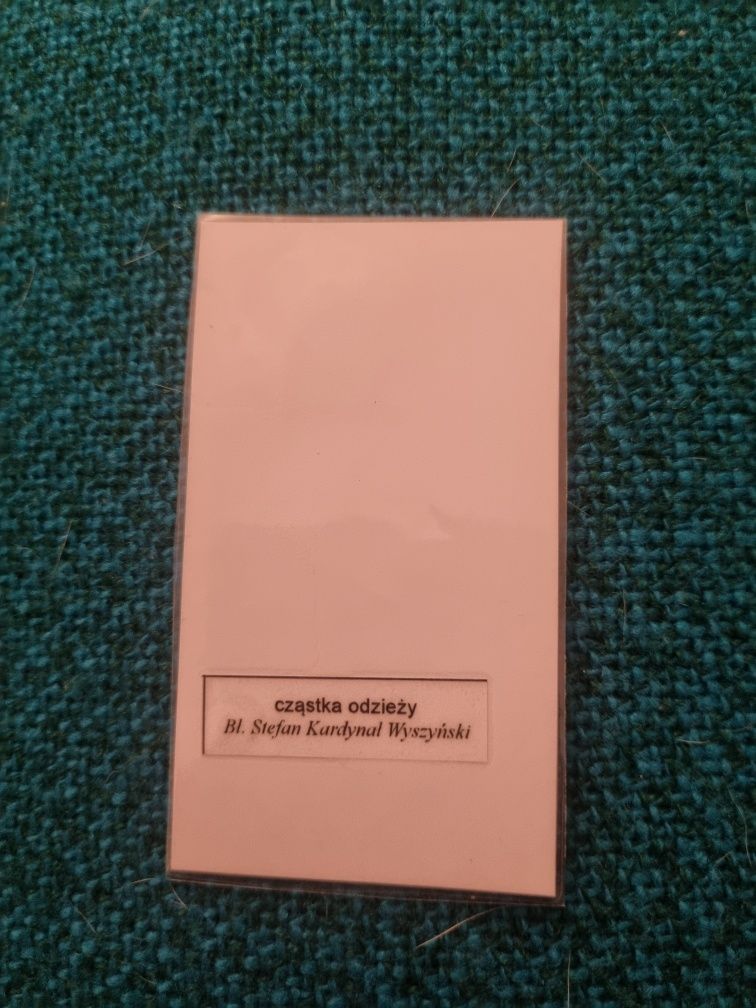 Obrazek z relikwią Bł.Stefan Kardynał Wyszyński.