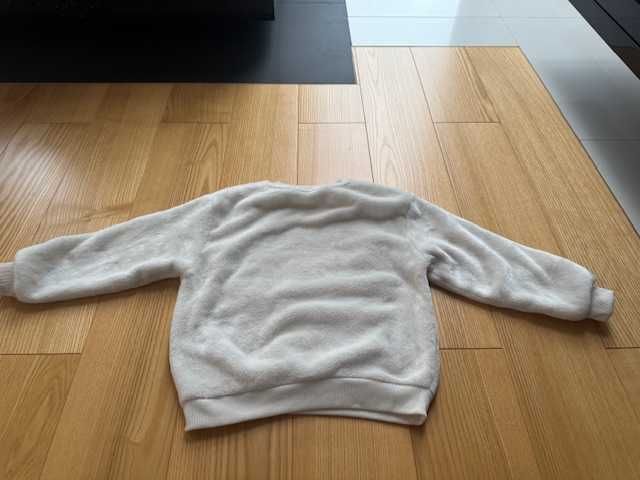 bluza miękka ecru z aplikacją cekinową 110/116 H&M