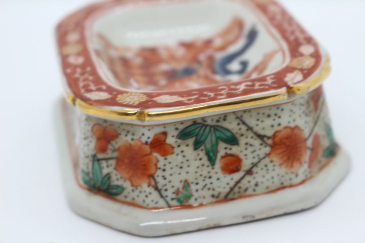 Raro Saleiro Porcelana Chinesa Brasonado Fer-Rouge XX