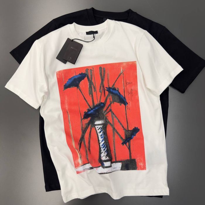 PRADA белая мужская футболка оверсайз оригинал унисекс черная