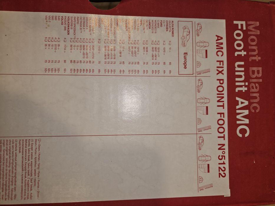 Bagażnik dachowy alu Mont Blanc AMC 5122 A52, Skoda, Volvo, Mondeo