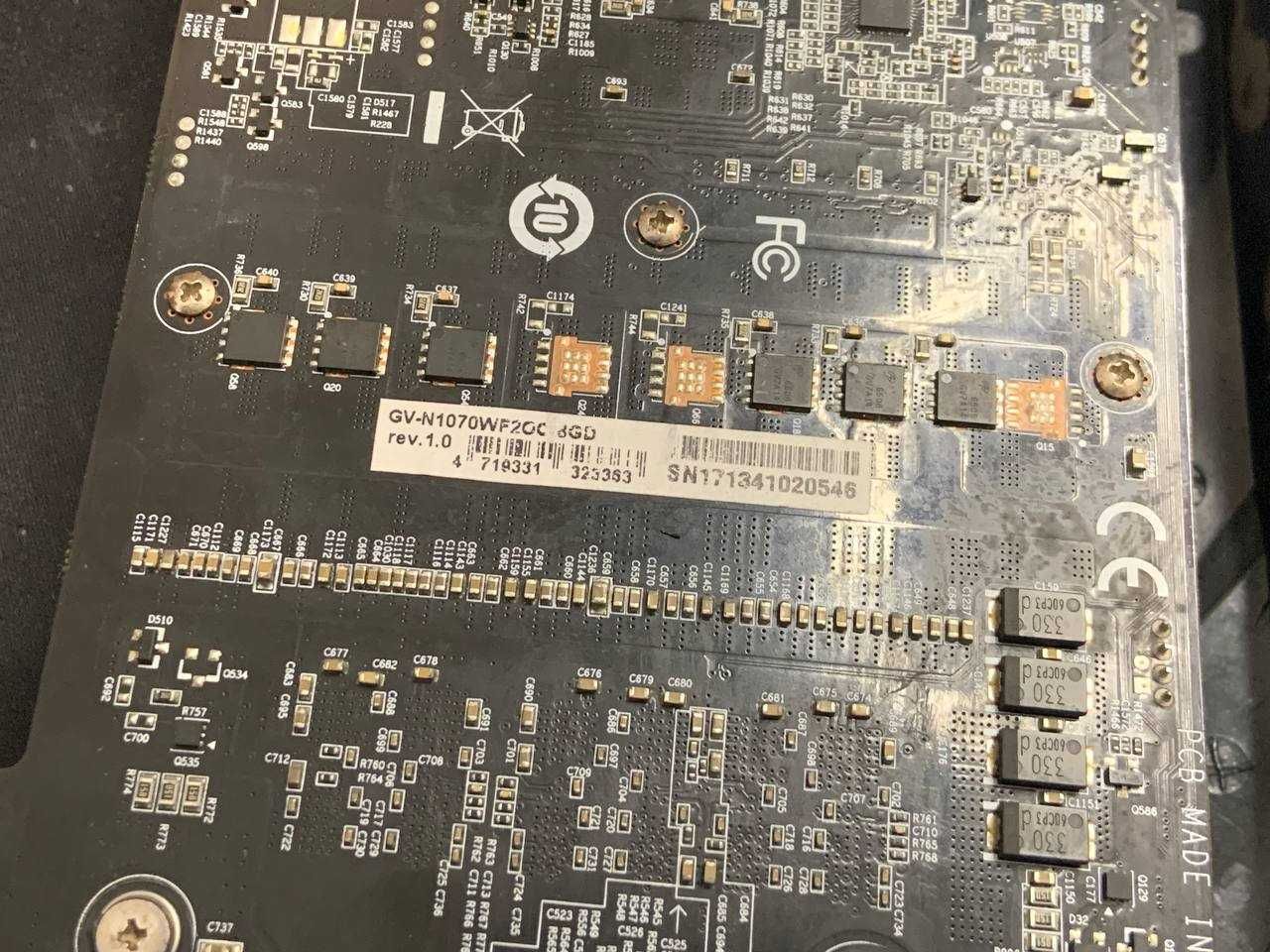 Відеокарта Nvidia GeForce GTX 1070 8GB Gigabyte Windforce OC