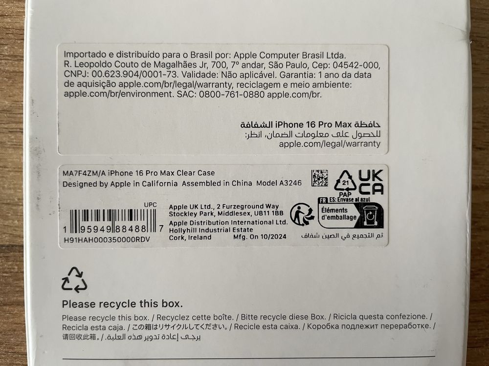 Чохол iPhone 16 Pro Max Clear Case (Оригінал)