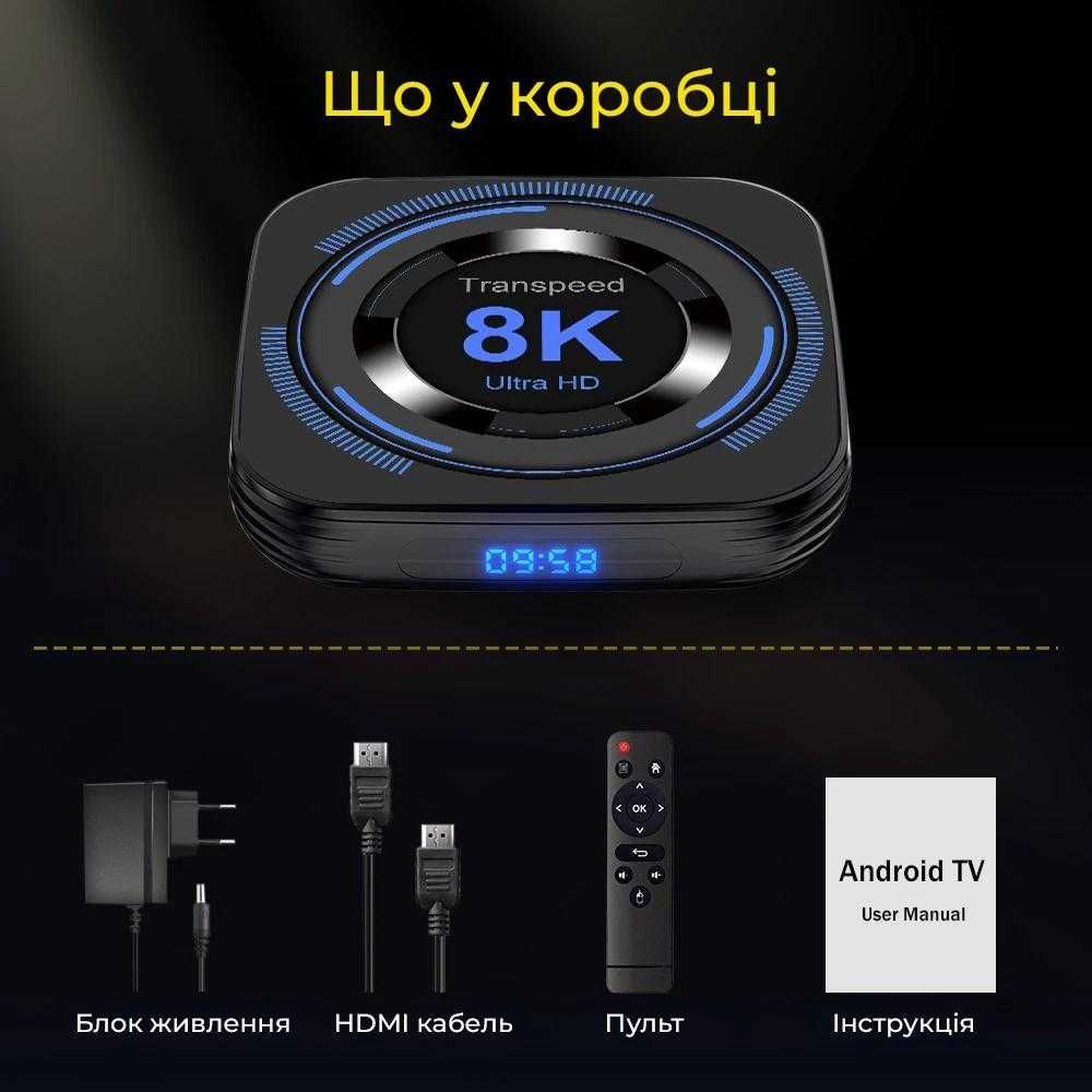 Смарт приставка 4/64gb Transpeed H618 SmartTV Box Android 12
