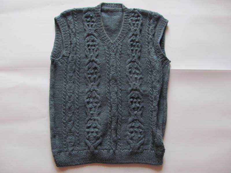 Rękodzieło kamizelka ręcznie robiona Handmade 158-164cm akryl XS/S/M