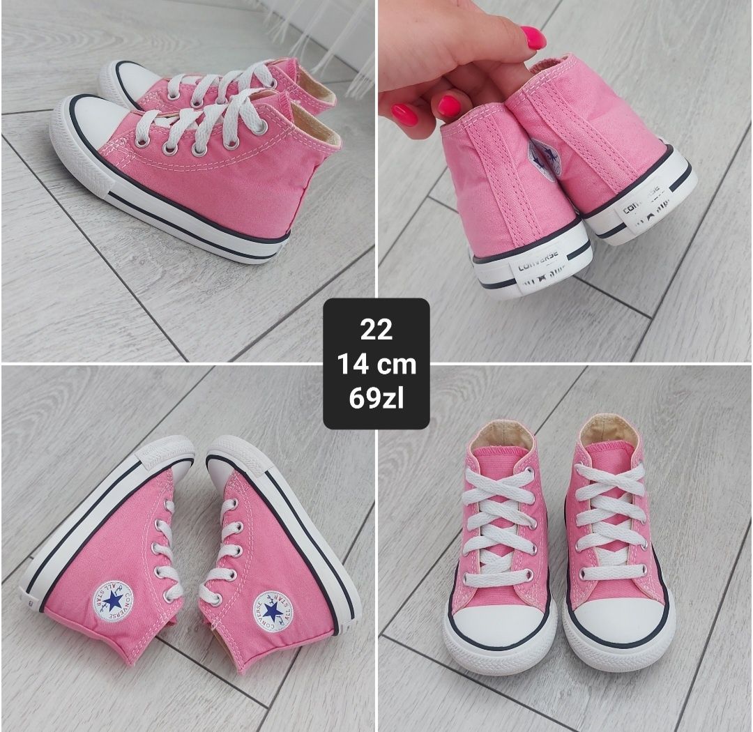 Buty trampki converse wysokie 22 Wkładka 14 cm ręcznie