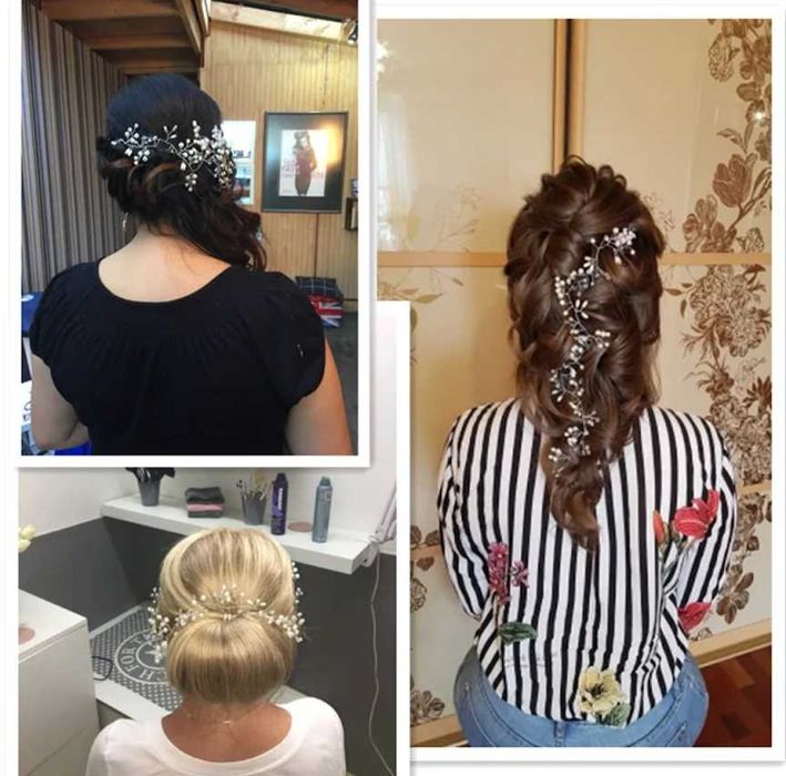 NOWA GAŁĄZKA opaska do włosów ślubna SREBRNY WIANEK na ślub komunię