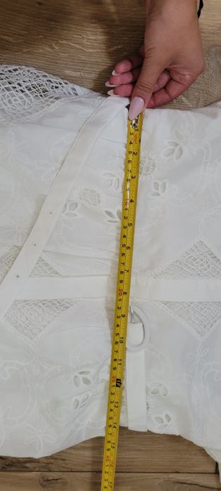 Sukienka długa Zara biała z haftem rozmiar L nowa z metką bawełniana