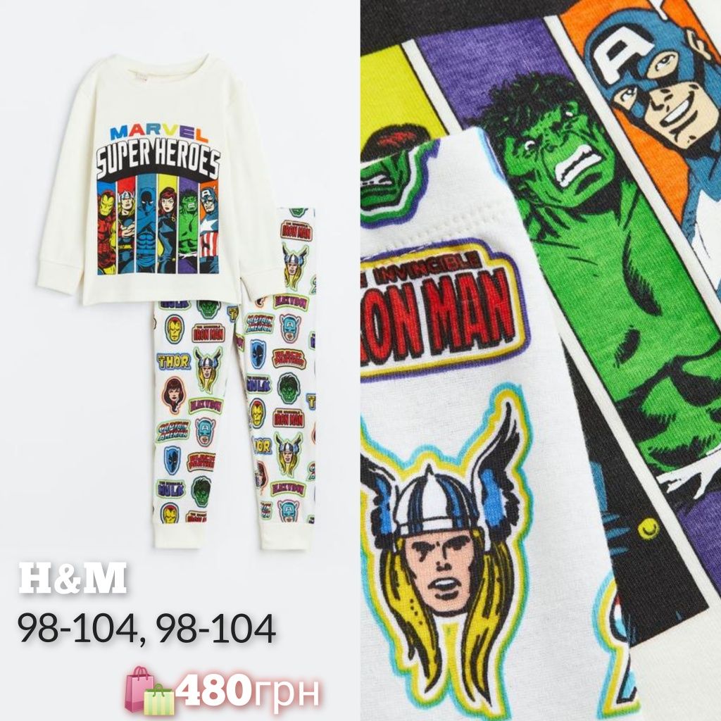 H&M пижама Marvel 98,104,110,116