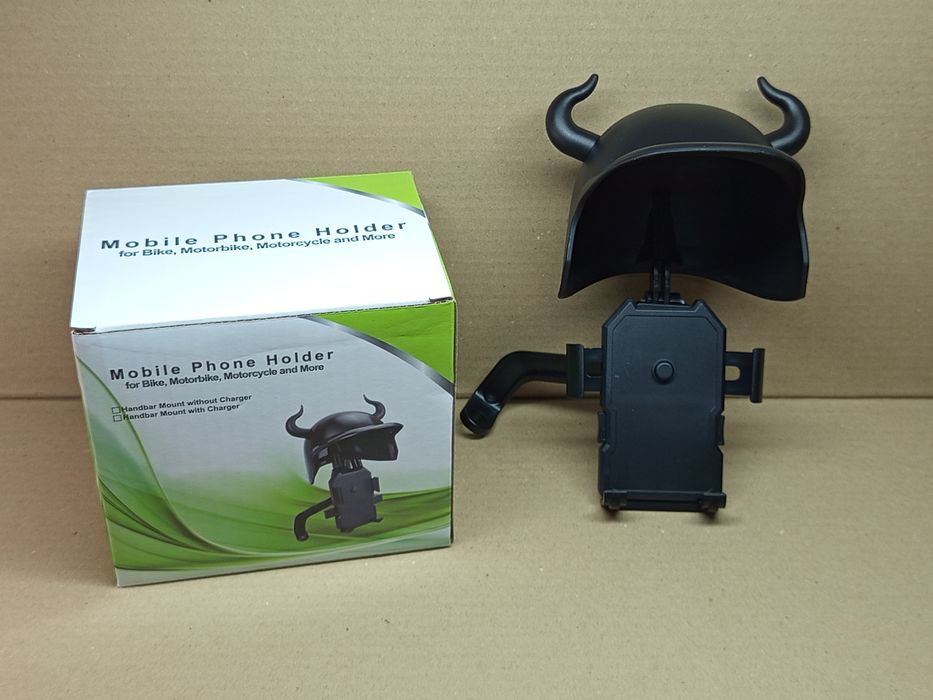 Тримач телефону на кермо мото (кріплення під  болт дзеркало) "HELMET"