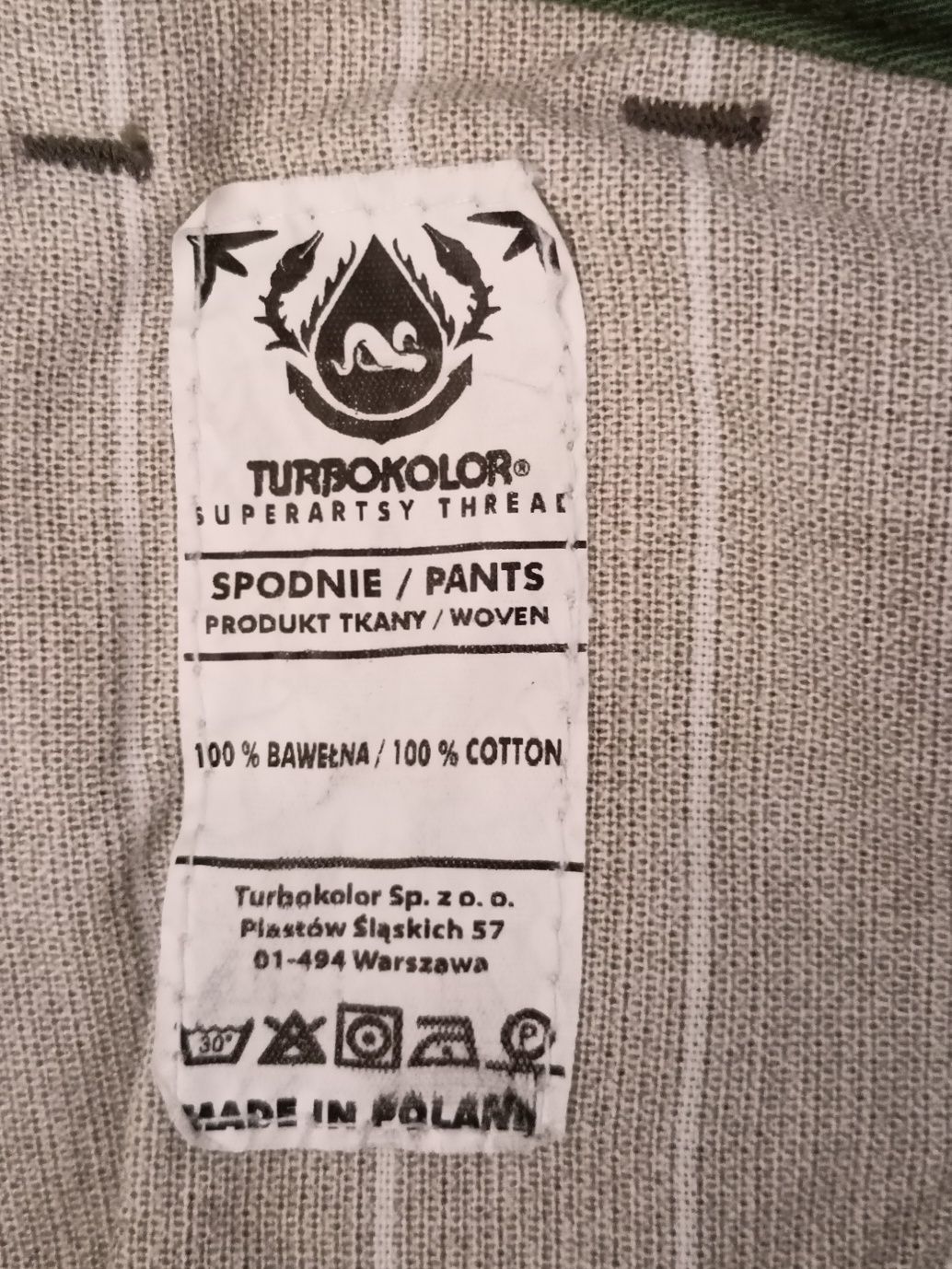 Spodnie młodzieżowe, męskie Turbokolor zieleń butelkowa 38/L34