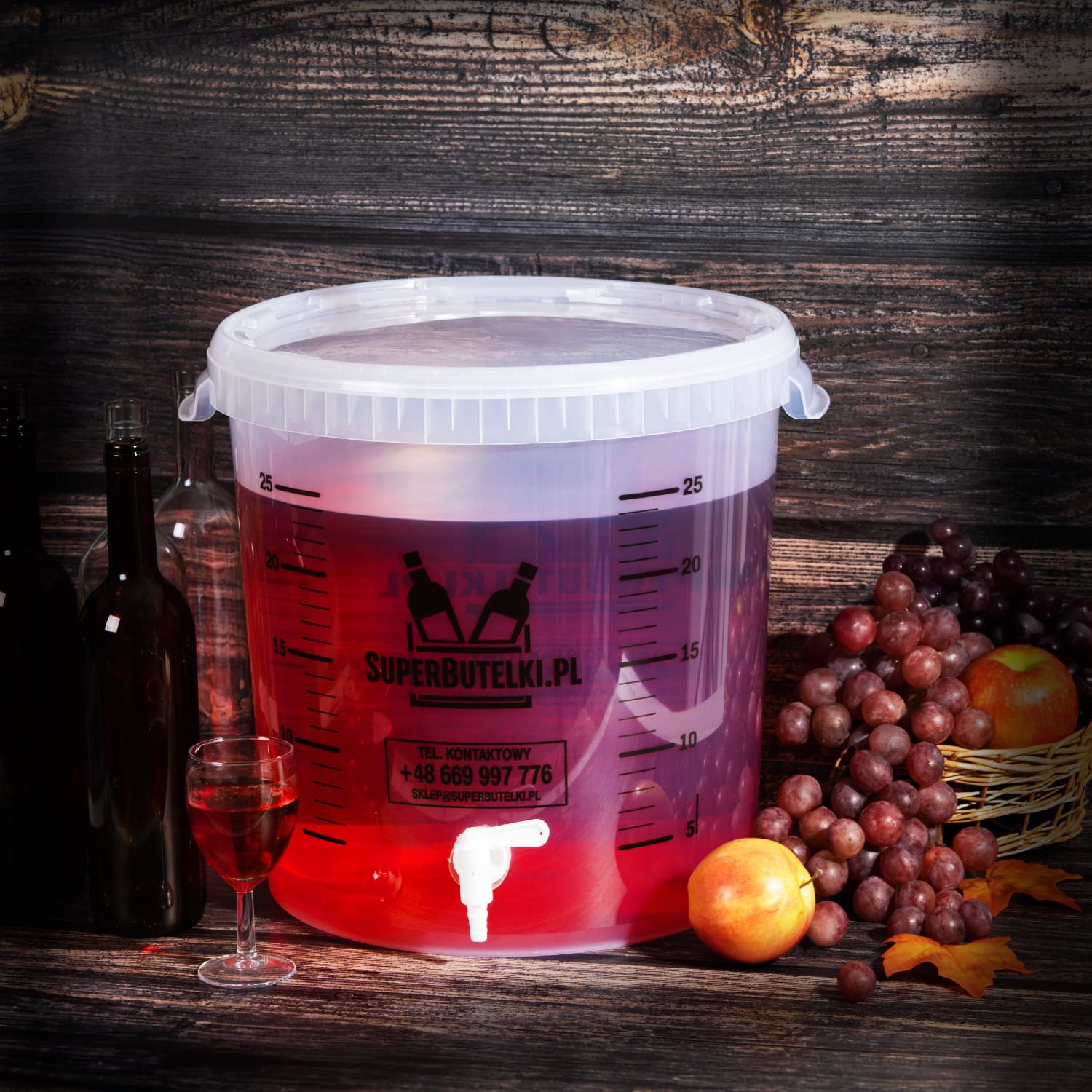 pojemnik fermentacyjny transparentny 30 l + kranik