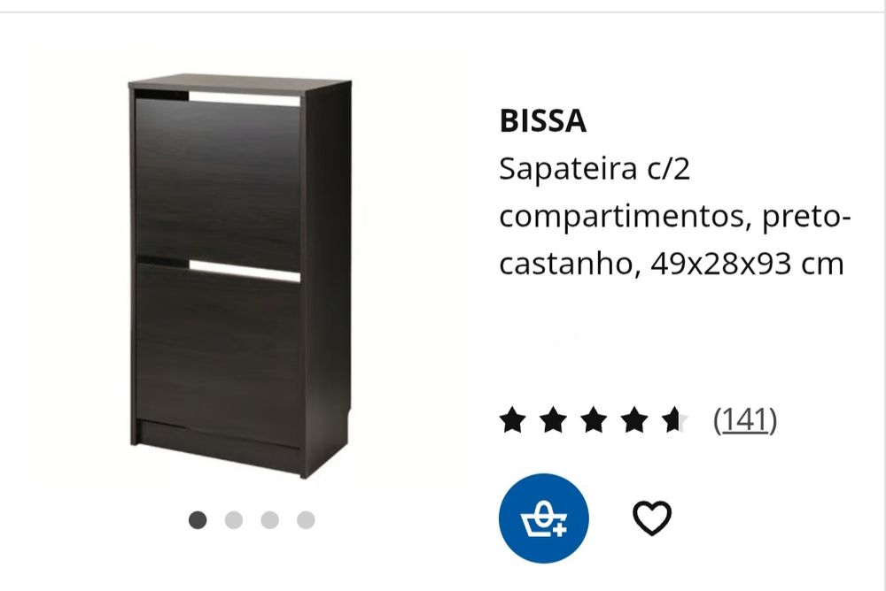 Sapateiras de duas gavetas