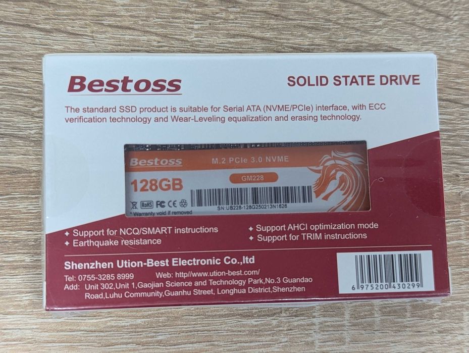 SSD-NVME M.2 PCle 3.0x4 Bestoss 128 Gb