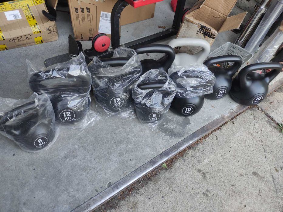 Kettlebell zestaw bitumiczne lub na sztuki 16kg 12kg 10kg 8kg 6kg
