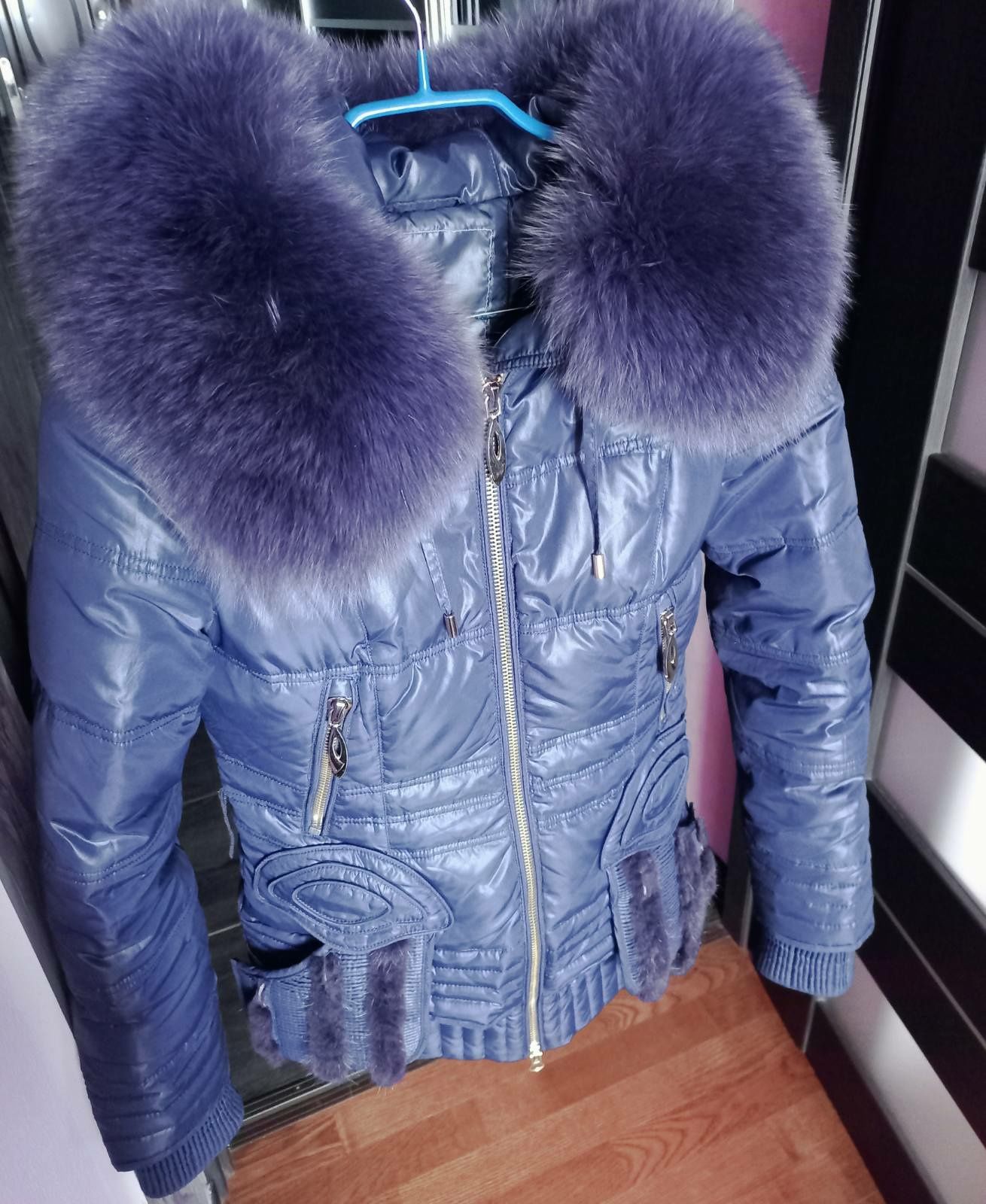Куртка зима біопух хутро песець розмір S,M