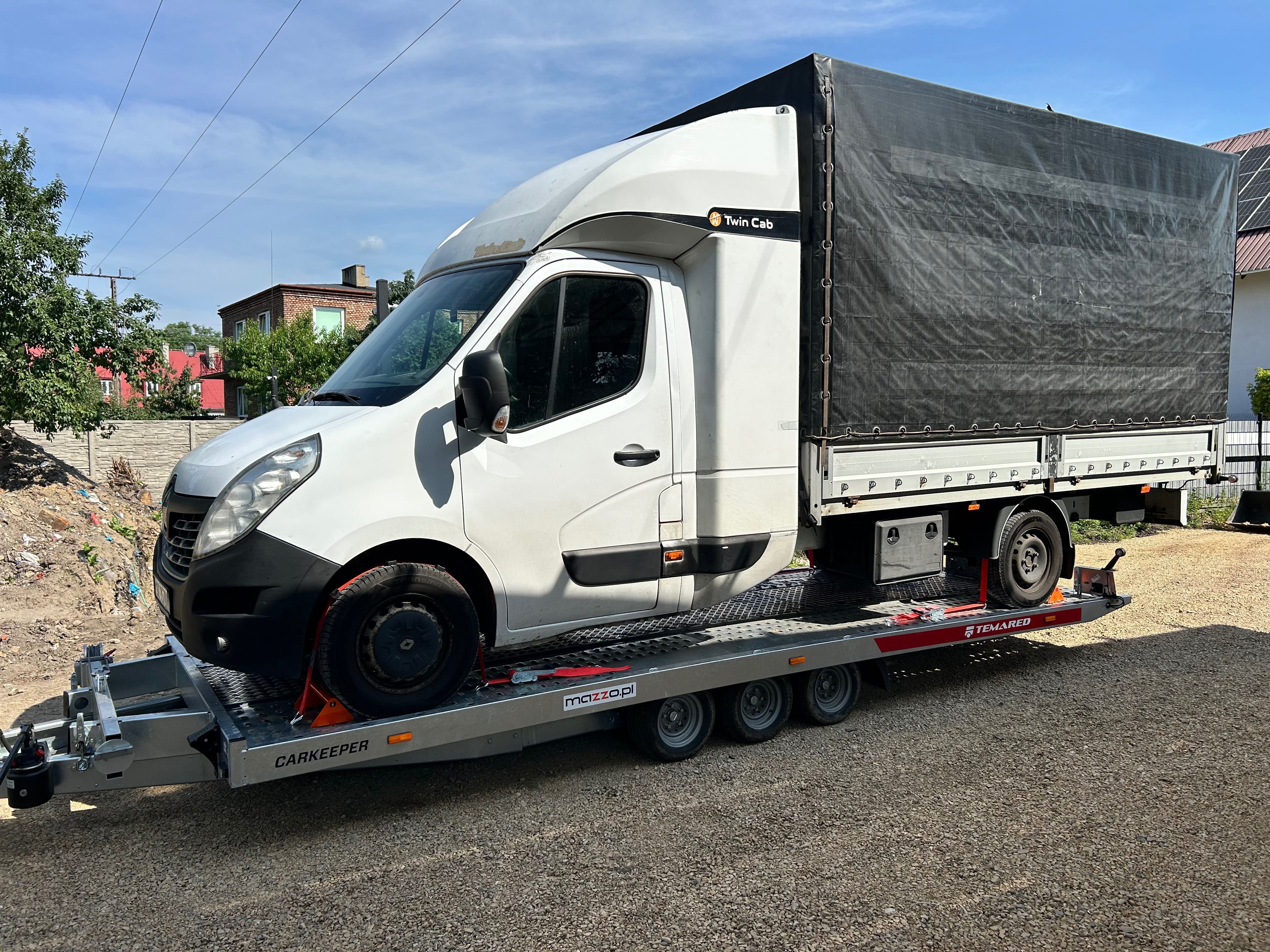 Wynajem Przyczepa Laweta Uchylna Wciągarka DMC 3.5T 6M Długa Autopomoc